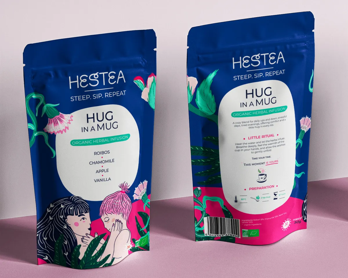 Packaging Hug in a Mug, vues du recto et du verso