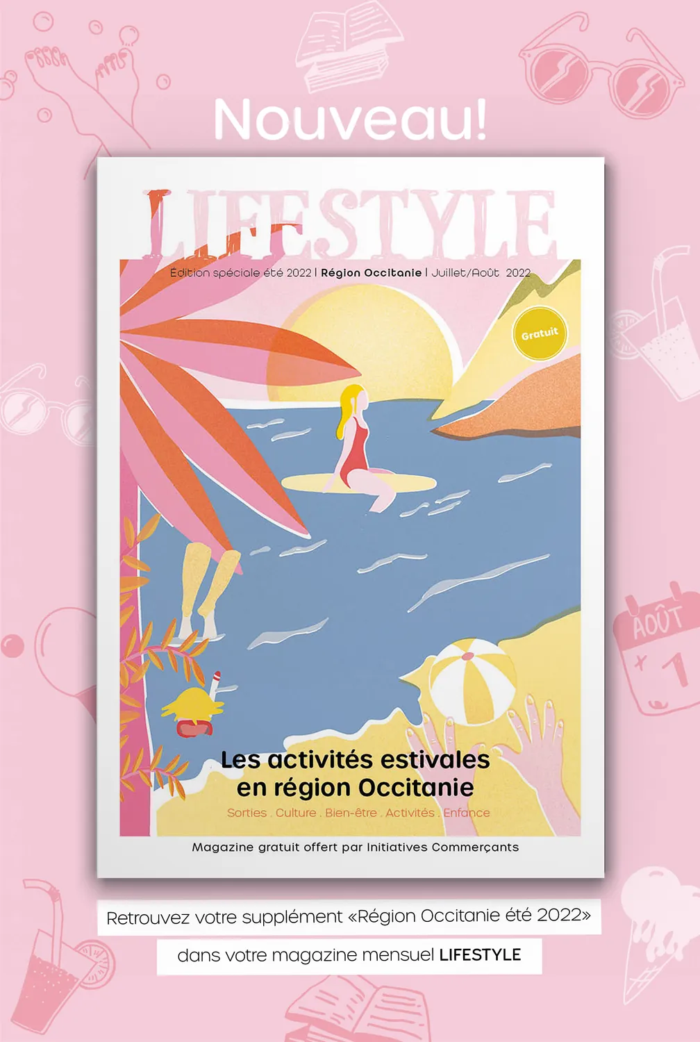 Affiche annonçant le magazine Lifestyle, édition spéciale été